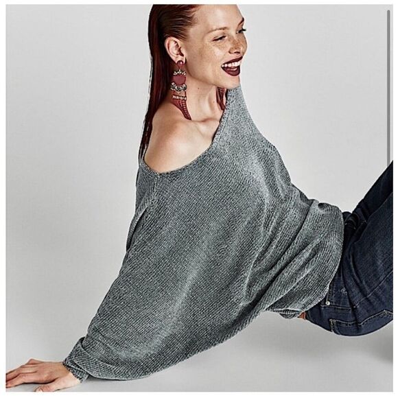 *New* Zara Cosy Knit Off Shoulder Batwing Sweater - Picture 2 of 8